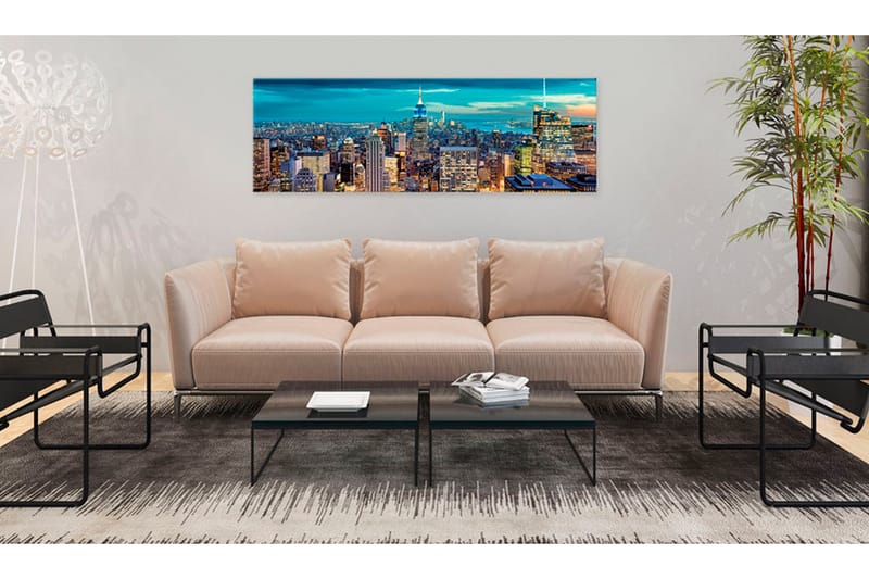 Tavle Blue Metropolitiet 120X40 - Artgeist sp. z o. o. - Innredning - Bilder & kunst - Lerretsbilder