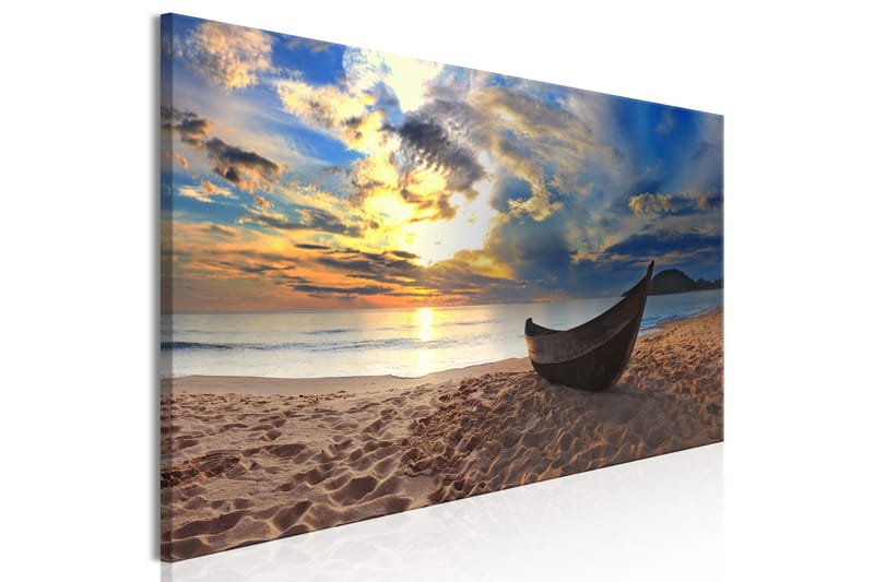 Tavle Boat On The Beach (1 Part) Narrow 120X40 - Artgeist sp. z o. o. - Innredning - Bilder & kunst - Lerretsbilder