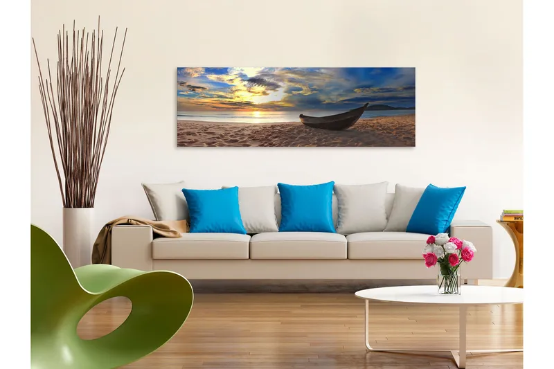 Tavle Boat On The Beach (1 Part) Narrow 150X50, Artgeist sp. z o. o.