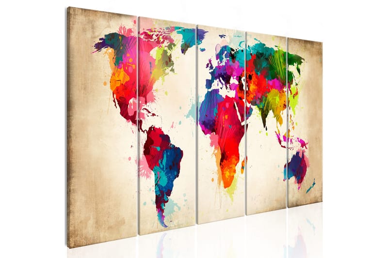 Tavle Bright Continents 225X90 - Artgeist sp. z o. o. - Innredning - Bilder & kunst - Lerretsbilder
