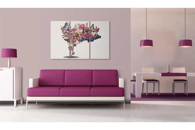 Tavle Butterflyar, Blommor Og Karneval 120X80, Artgeist sp. z o. o.