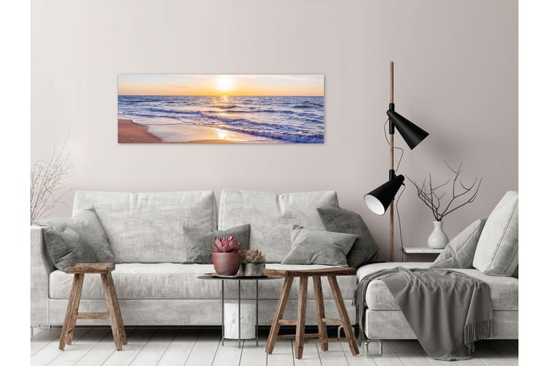 Tavle Calm Waves (1 Part) Narrow Brown 120X40 - Artgeist sp. z o. o. - Innredning - Bilder & kunst - Lerretsbilder