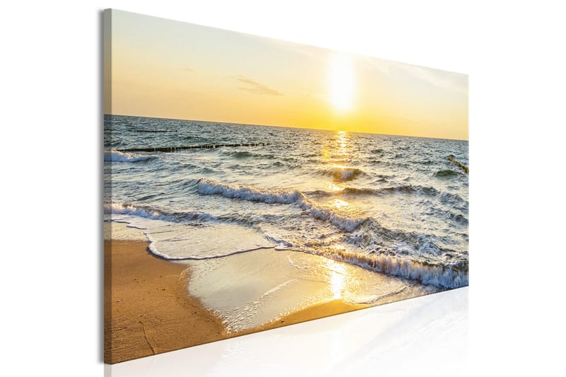 Tavle Calm Waves (1 Part) Narrow Golden 120X40 - Artgeist sp. z o. o. - Innredning - Bilder & kunst - Lerretsbilder
