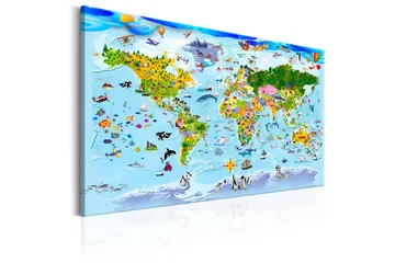 Tavle Children'S Map: Colourful Travels 120X80 - Artgeist sp. z o. o. - Innredning - Bilder & kunst - Lerretsbilder
