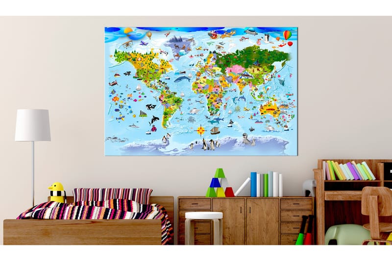 Tavle Children'S Map: Colourful Travels 90X60, Artgeist sp. z o. o.