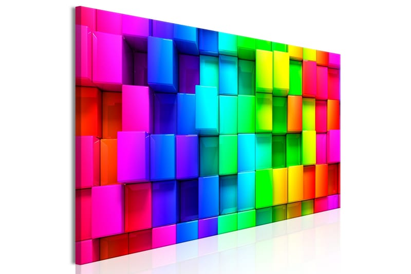 Tavle Colourful Cubes (1 Part) Narrow 135X45 - Artgeist sp. z o. o. - Innredning - Bilder & kunst - Lerretsbilder
