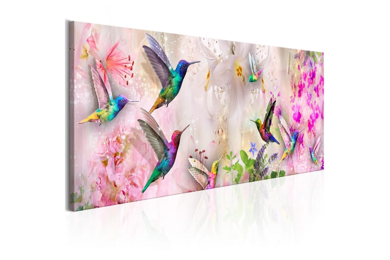 Tavle Colourful Hummingbirds (1 Part) Narrow 135X45 - Artgeist sp. z o. o. - Lerretsbilder