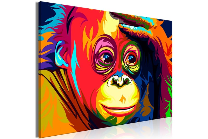 Tavle Colourful Orangutan (1 Part) Wide 120X80 - Artgeist sp. z o. o. - Innredning - Bilder & kunst - Lerretsbilder
