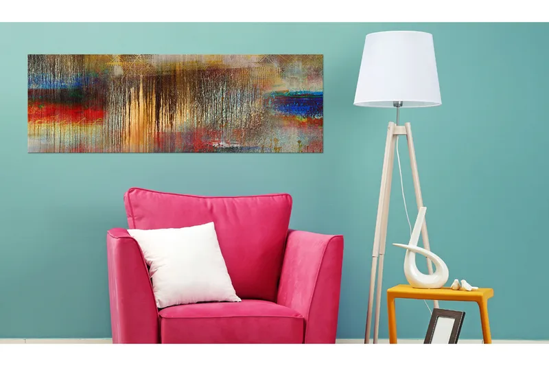 Tavle Colourful Rainstorm 120X40 - Artgeist sp. z o. o. - Innredning - Bilder & kunst - Lerretsbilder