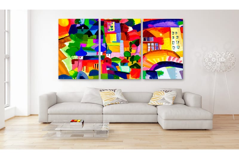 Tavle Colourful Town 120X60 - Artgeist sp. z o. o. - Innredning - Bilder & kunst - Lerretsbilder