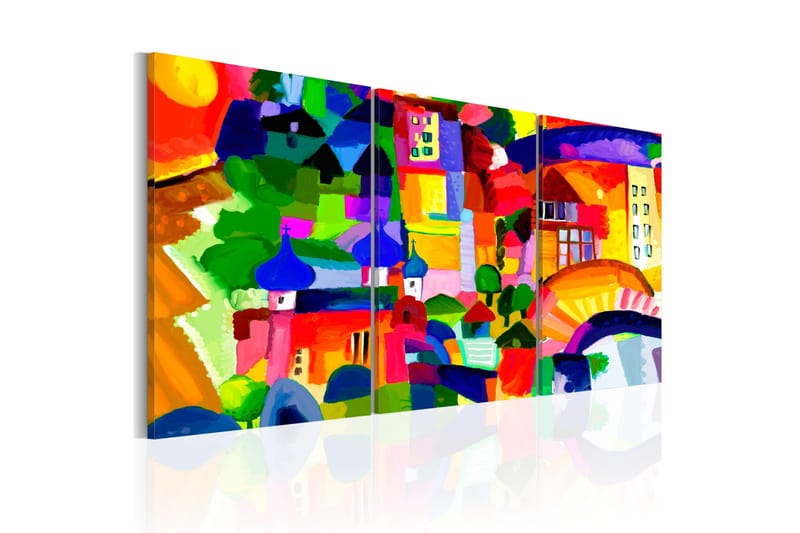 Tavle Colourful Town 60X30 - Artgeist sp. z o. o. - Innredning - Bilder & kunst - Lerretsbilder