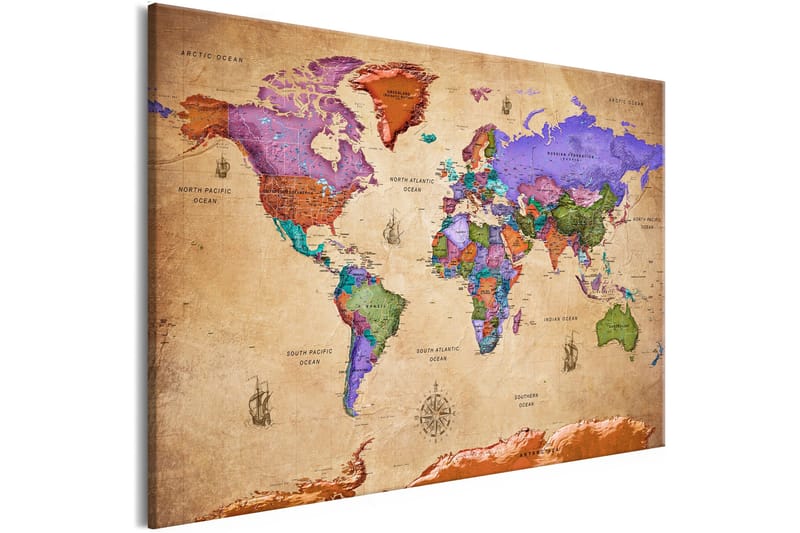 Tavle Colourful Travels (1 Part) Wide 120X80 - Artgeist sp. z o. o. - Innredning - Bilder & kunst - Lerretsbilder