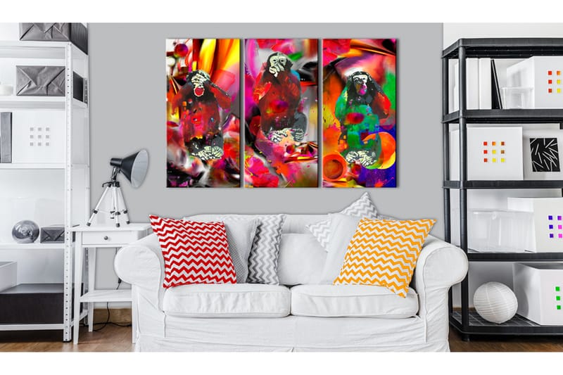 Tavle Crazy Monkeys Triptych 120X80 - Artgeist sp. z o. o. - Lerretsbilder