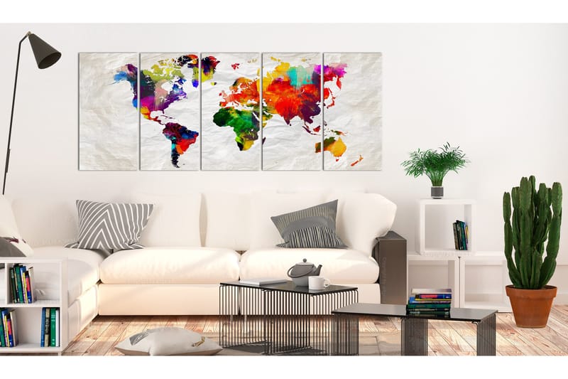 Tavle Crumpled Map 225X90 - Artgeist sp. z o. o. - Innredning - Bilder & kunst - Lerretsbilder