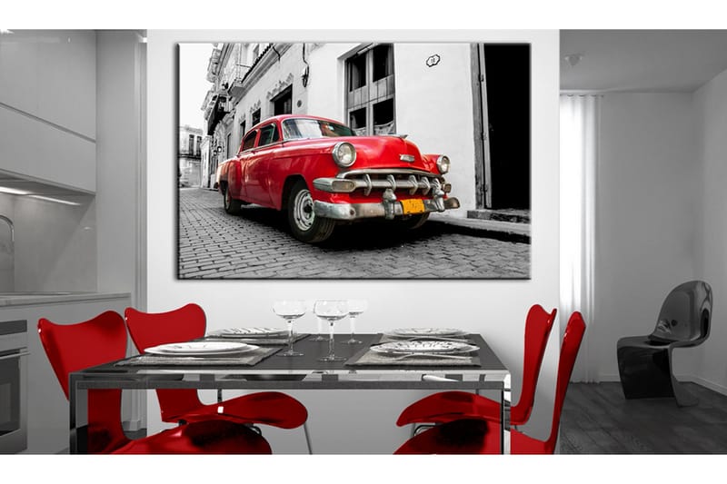 Tavle Cuban Classic Car (Red) 90X60 - Artgeist sp. z o. o. - Innredning - Bilder & kunst - Lerretsbilder