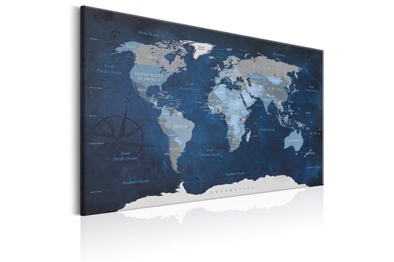 Tavle Dark Blue World 90X60 - Artgeist sp. z o. o. - Innredning - Bilder & kunst - Lerretsbilder