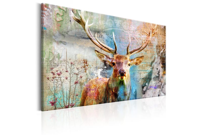 Tavle Deer On Wood 120X80 - Artgeist sp. z o. o. - Innredning - Bilder & kunst - Lerretsbilder