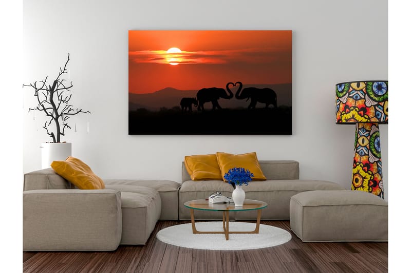 Tavle Elephants In Love (1 Part) Wide 60X40 - Artgeist sp. z o. o. - Innredning - Bilder & kunst - Lerretsbilder