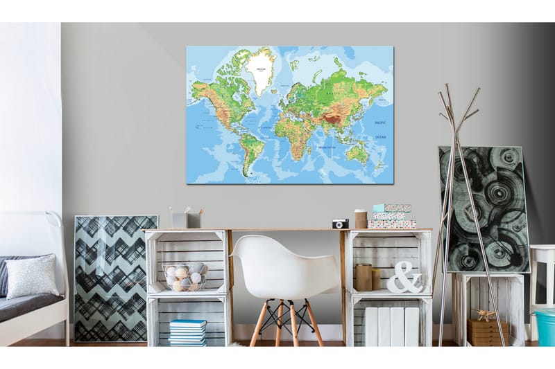 Tavle Explore The World! 120X80 - Artgeist sp. z o. o. - Innredning - Bilder & kunst - Lerretsbilder