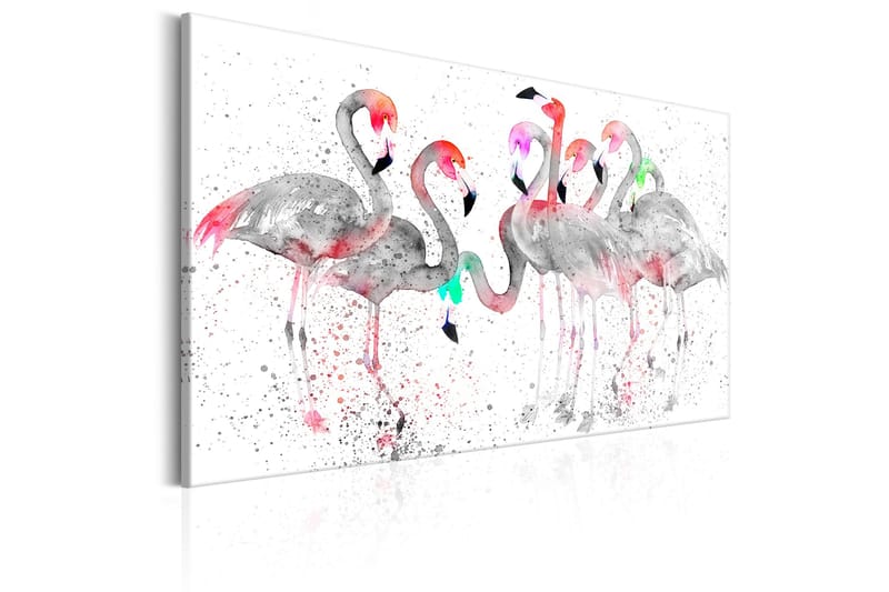 Tavle Flamingoes Dance 90X60 - Artgeist sp. z o. o. - Innredning - Bilder & kunst - Lerretsbilder