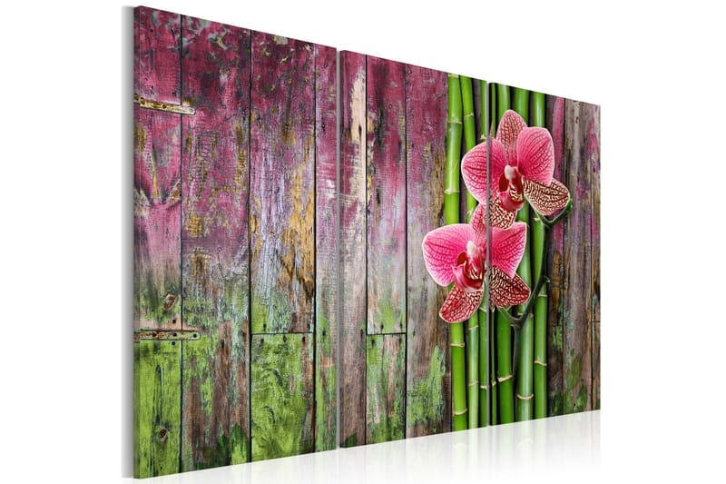 Tavle Flower And Bamboo 90X60 - Artgeist sp. z o. o. - Innredning - Bilder & kunst - Lerretsbilder