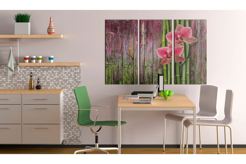 Tavle Flower And Bamboo 90X60 - Artgeist sp. z o. o. - Innredning - Bilder & kunst - Lerretsbilder