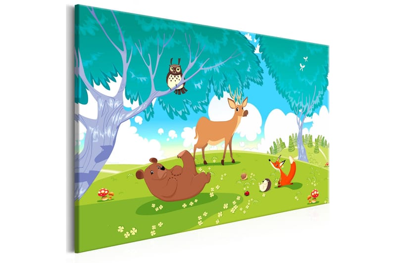 Tavle Friendly Animals (1 Part) Wide 120X80 - Artgeist sp. z o. o. - Innredning - Bilder & kunst - Lerretsbilder