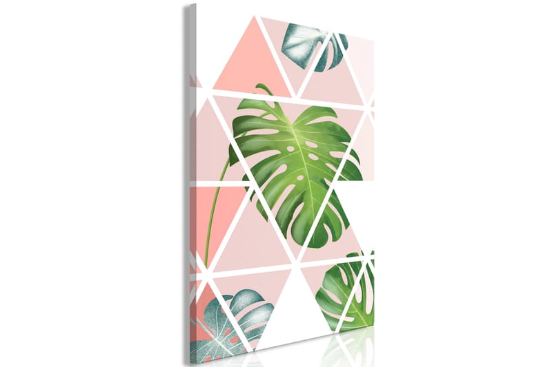 Tavle Geometric Monstera (1 Part) Vertical 60X90 - Artgeist sp. z o. o. - Innredning - Bilder & kunst - Lerretsbilder