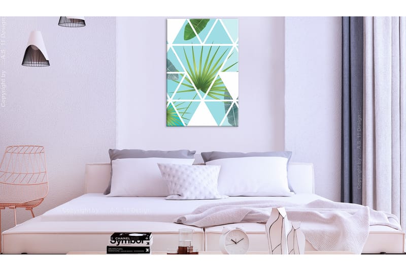 Tavle Geometric Palm (1 Part) Vertical 40X60 - Artgeist sp. z o. o. - Innredning - Bilder & kunst - Lerretsbilder