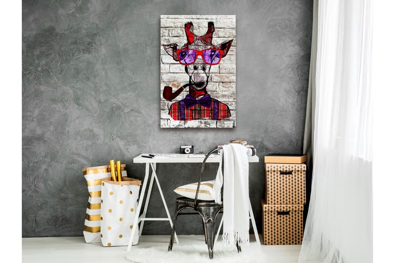Tavle Hipster Giraffe (1 Part) Vertical 80X120 - Artgeist sp. z o. o. - Innredning - Bilder & kunst - Lerretsbilder