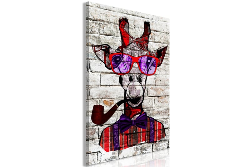 Tavle Hipster Giraffe (1 Part) Vertical 80X120 - Artgeist sp. z o. o. - Innredning - Bilder & kunst - Lerretsbilder
