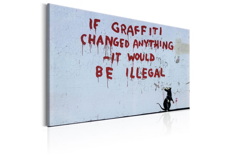 Tavle If Graffiti Changed Anything By Banksy 90X60 - Artgeist sp. z o. o. - Innredning - Bilder & kunst - Lerretsbilder