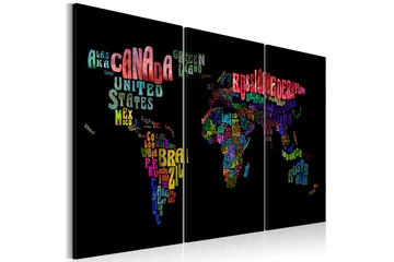 Tavle Landets Navn Triptych 90X60 - Artgeist sp. z o. o. - Innredning - Bilder & kunst - Lerretsbilder