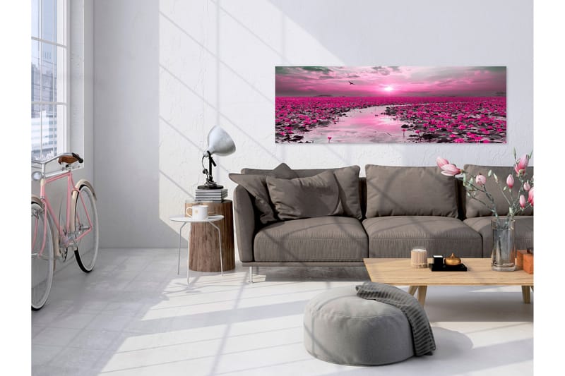 Tavle Lilies And Sunset (1 Part) Narrow 135X45 - Artgeist sp. z o. o. - Innredning - Bilder & kunst - Lerretsbilder