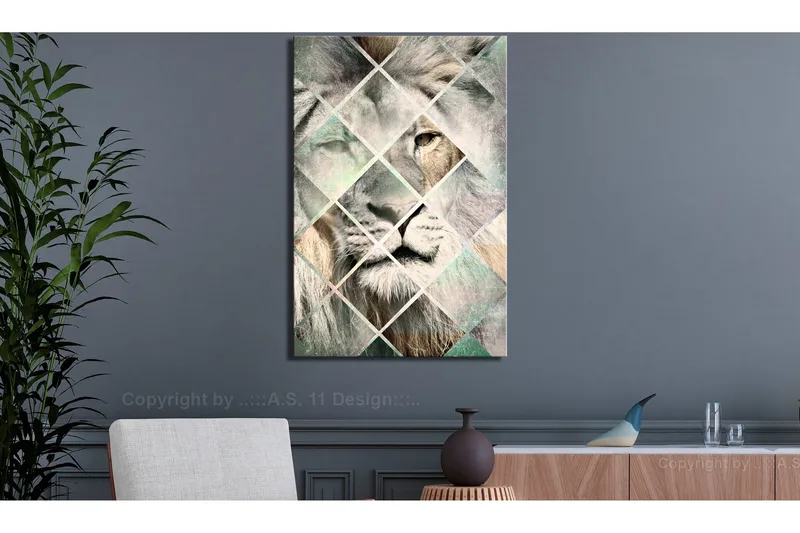 Tavle Lion On The Chessboard (1 Part) Vertical 40X60, Artgeist sp. z o. o.