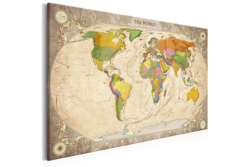 Tavle Map And Ornaments 90X60 - Artgeist sp. z o. o. - Innredning - Bilder & kunst - Lerretsbilder