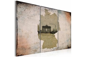 Tavle Map: Germany, Brandenburg Gate Kart 90X60 - Artgeist sp. z o. o. - Innredning - Bilder & kunst - Lerretsbilder