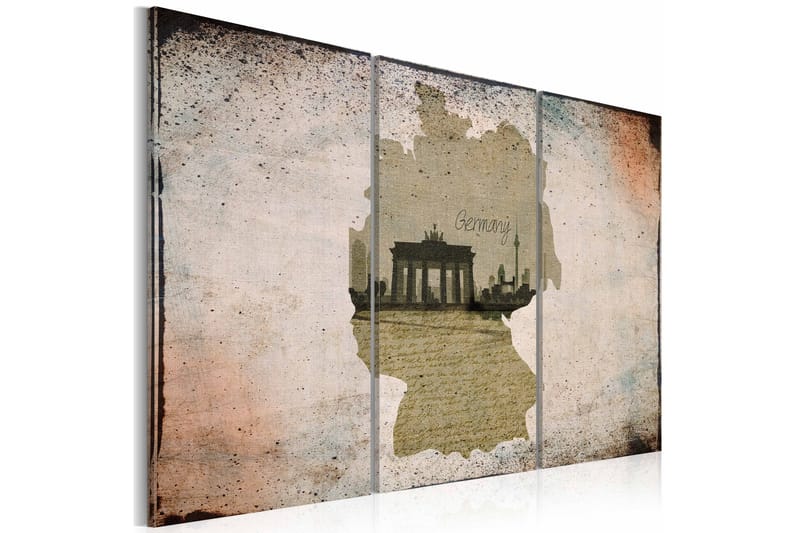 Tavle Map: Germany, Brandenburg Gate Kart 90X60 - Artgeist sp. z o. o. - Innredning - Bilder & kunst - Lerretsbilder