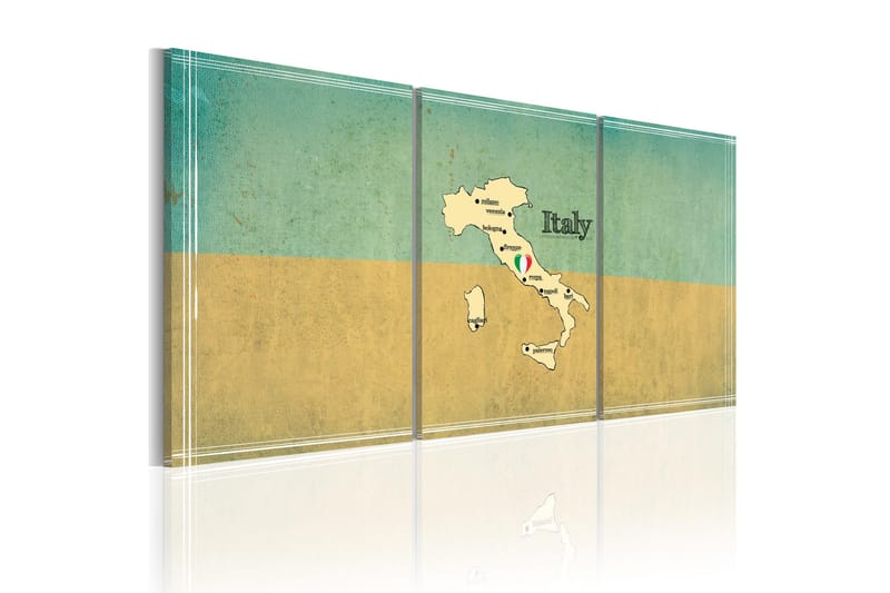 Tavle Map: Italy 60X30 - Artgeist sp. z o. o. - Innredning - Bilder & kunst - Lerretsbilder