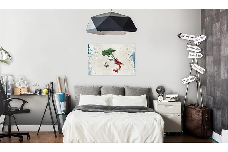 Tavle Map: Italy 90X60 - Artgeist sp. z o. o. - Innredning - Bilder & kunst - Lerretsbilder