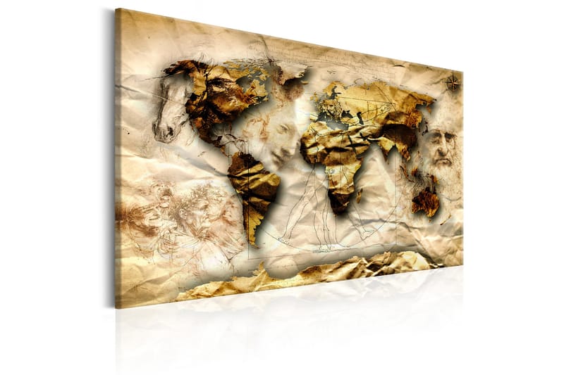 Tavle Map: Leonardo Da Vinci Inspiration 120X80 - Artgeist sp. z o. o. - Innredning - Bilder & kunst - Lerretsbilder