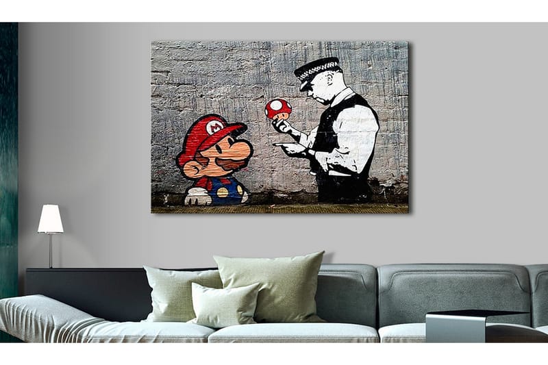 Tavle Mario And Cop By Banksy 120X80, Artgeist sp. z o. o.