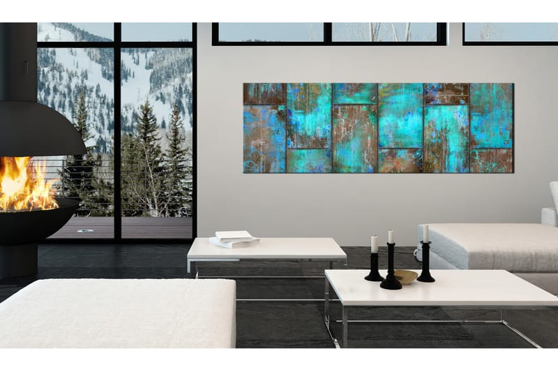 Tavle Metal Mosaic: Blue 120X40 - Artgeist sp. z o. o. - Innredning - Bilder & kunst - Lerretsbilder