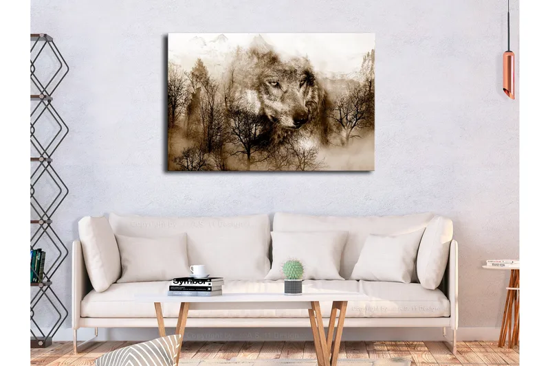 Tavle Mountain Predator (1 Part) Wide Brown 90X60, Artgeist sp. z o. o.