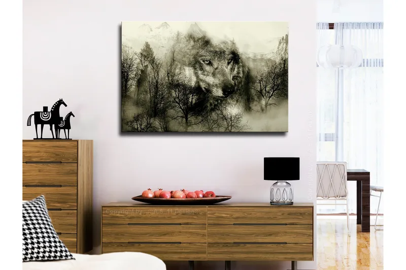 Tavle Mountain Predator (1 Part) Wide Beige 120X80, Artgeist sp. z o. o.