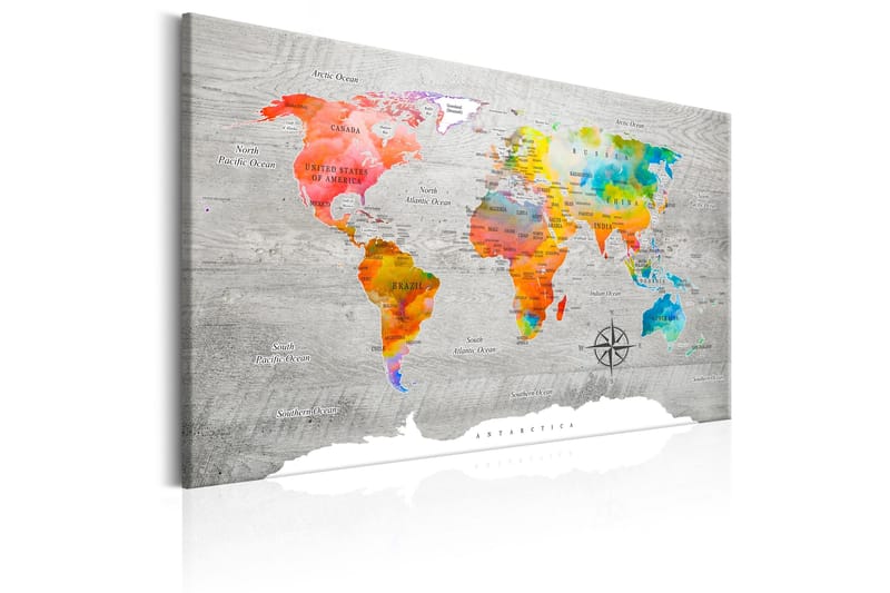 Tavle Multicolored Travels 90X60 - Artgeist sp. z o. o. - Innredning - Bilder & kunst - Lerretsbilder