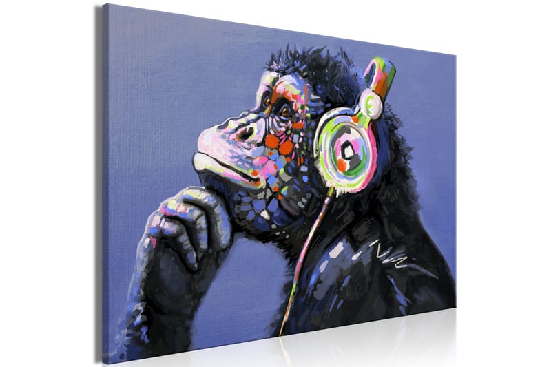 Tavle Musical Monkey (1 Part) Wide 90X60 - Artgeist sp. z o. o. - Innredning - Bilder & kunst - Lerretsbilder