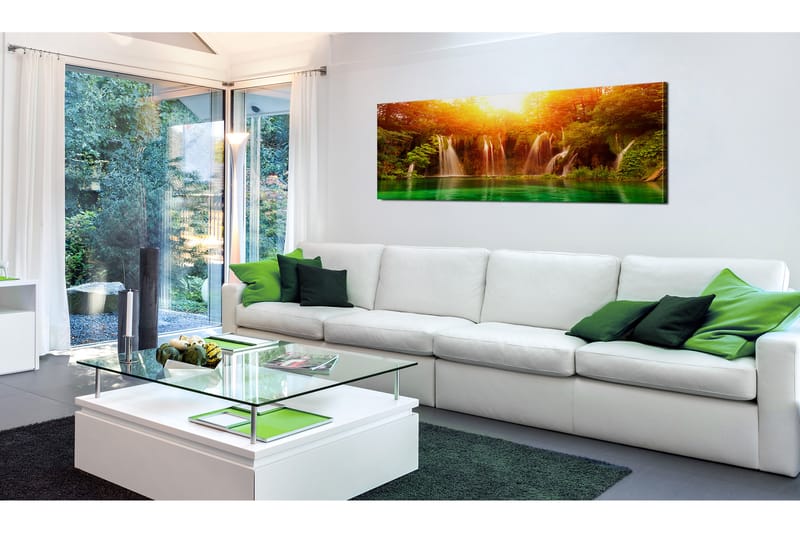 Tavle Nature: Magnificent Waterfall 135X45 - Artgeist sp. z o. o. - Innredning - Bilder & kunst - Lerretsbilder
