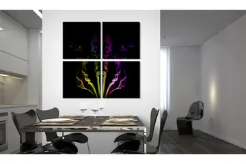 Tavle Rainbow-Fargede Røykspor 60X60 - Artgeist sp. z o. o. - Innredning - Bilder & kunst - Lerretsbilder