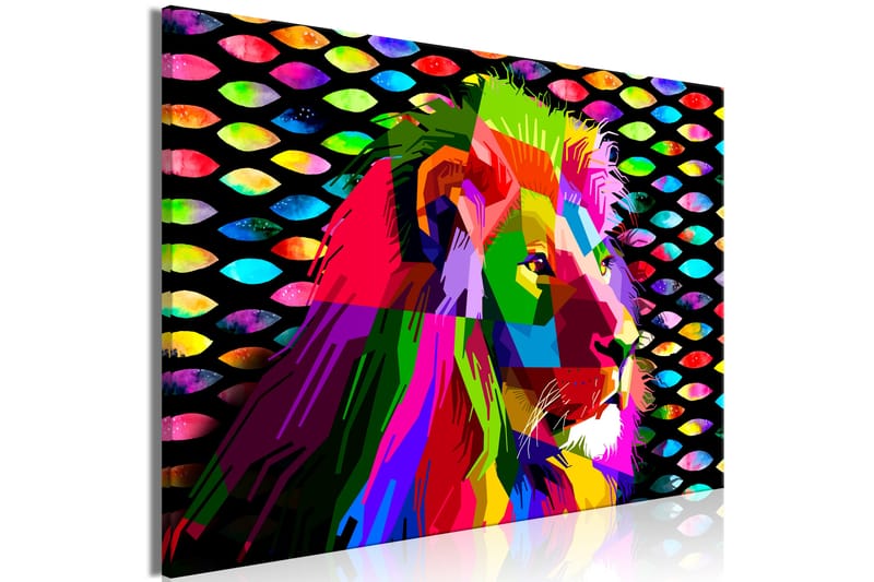 Tavle Rainbow Lion (1 Part) Wide 90X60 - Artgeist sp. z o. o. - Innredning - Bilder & kunst - Lerretsbilder